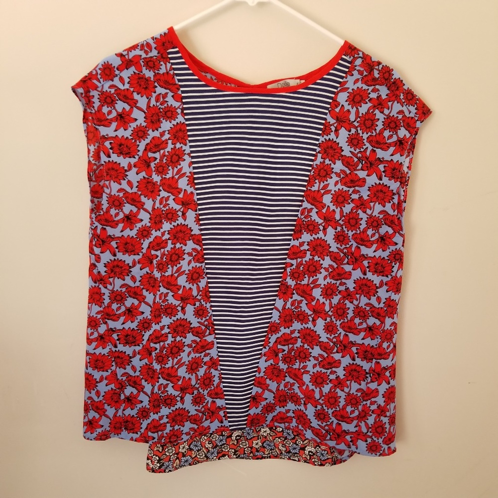Dahlia Floral Striped Sleveless Top